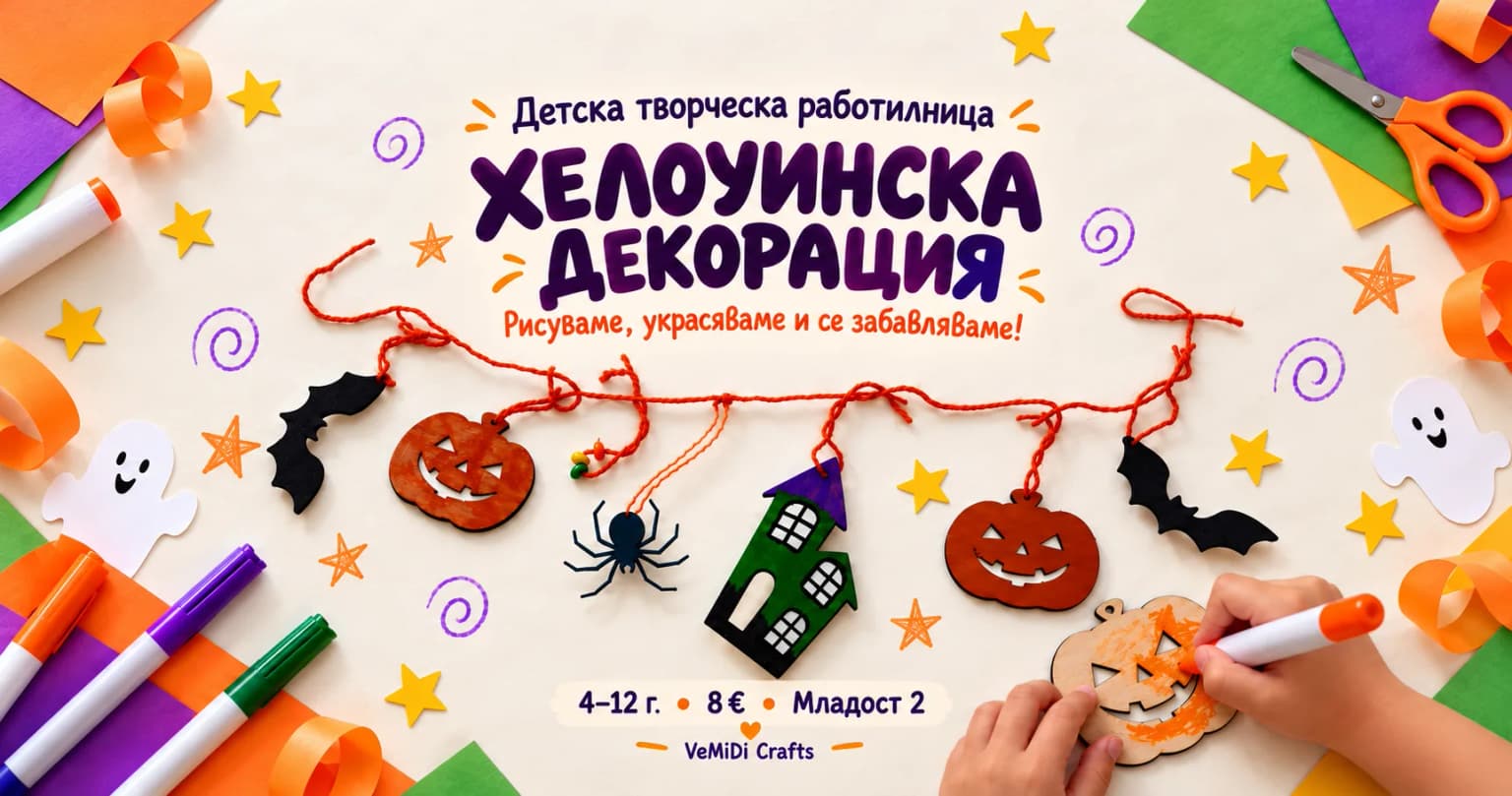 Творческа работилница „Хелоуинска декорация“ 🎃