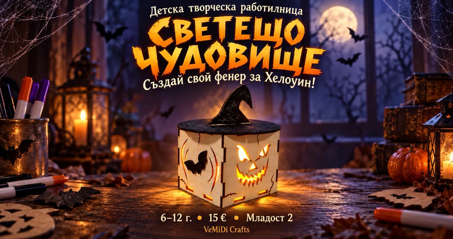 Светещо чудовище - творческа работилница за Хелоуин 🎃