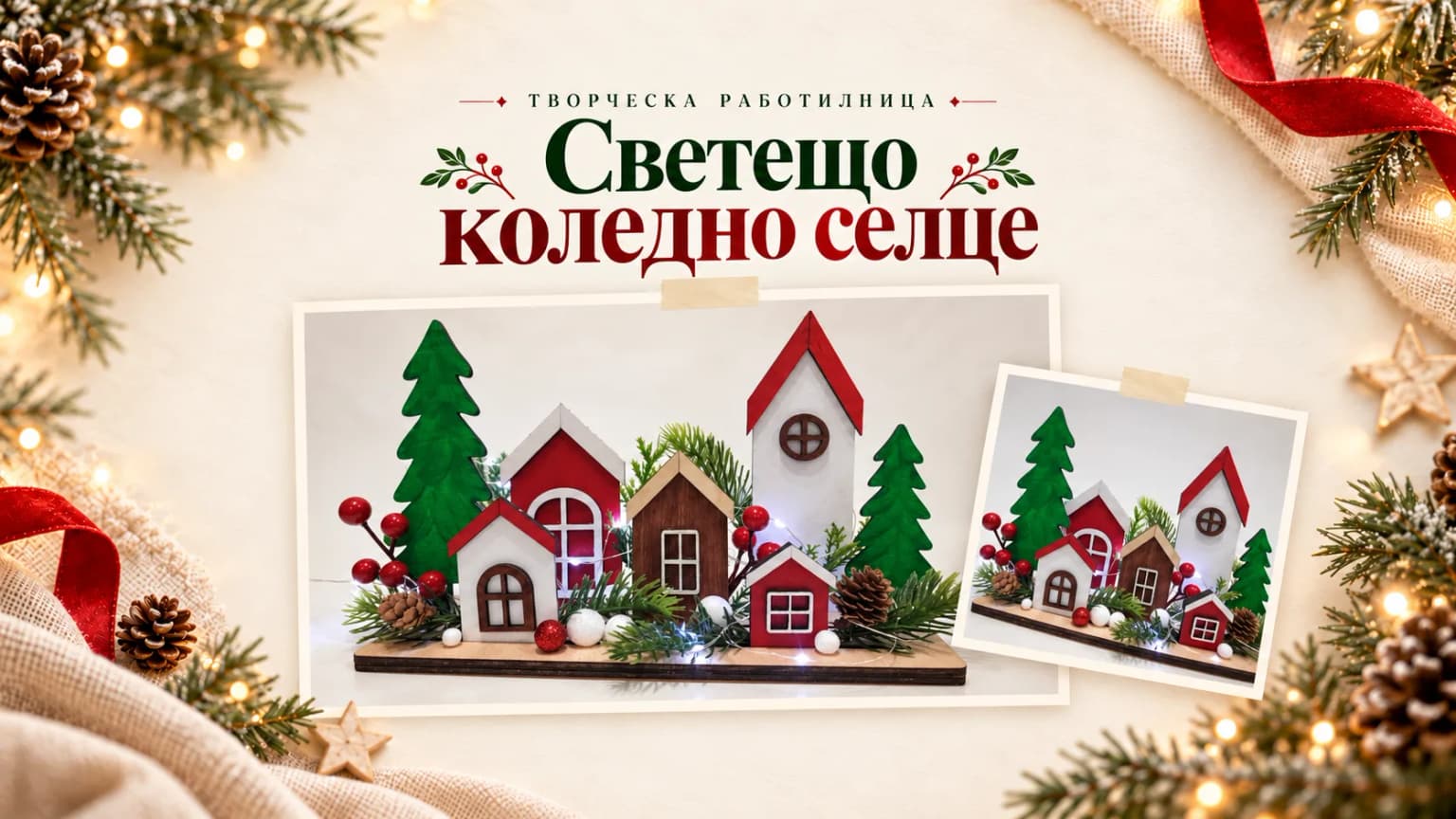 Светещо коледно селце - творческа работилница