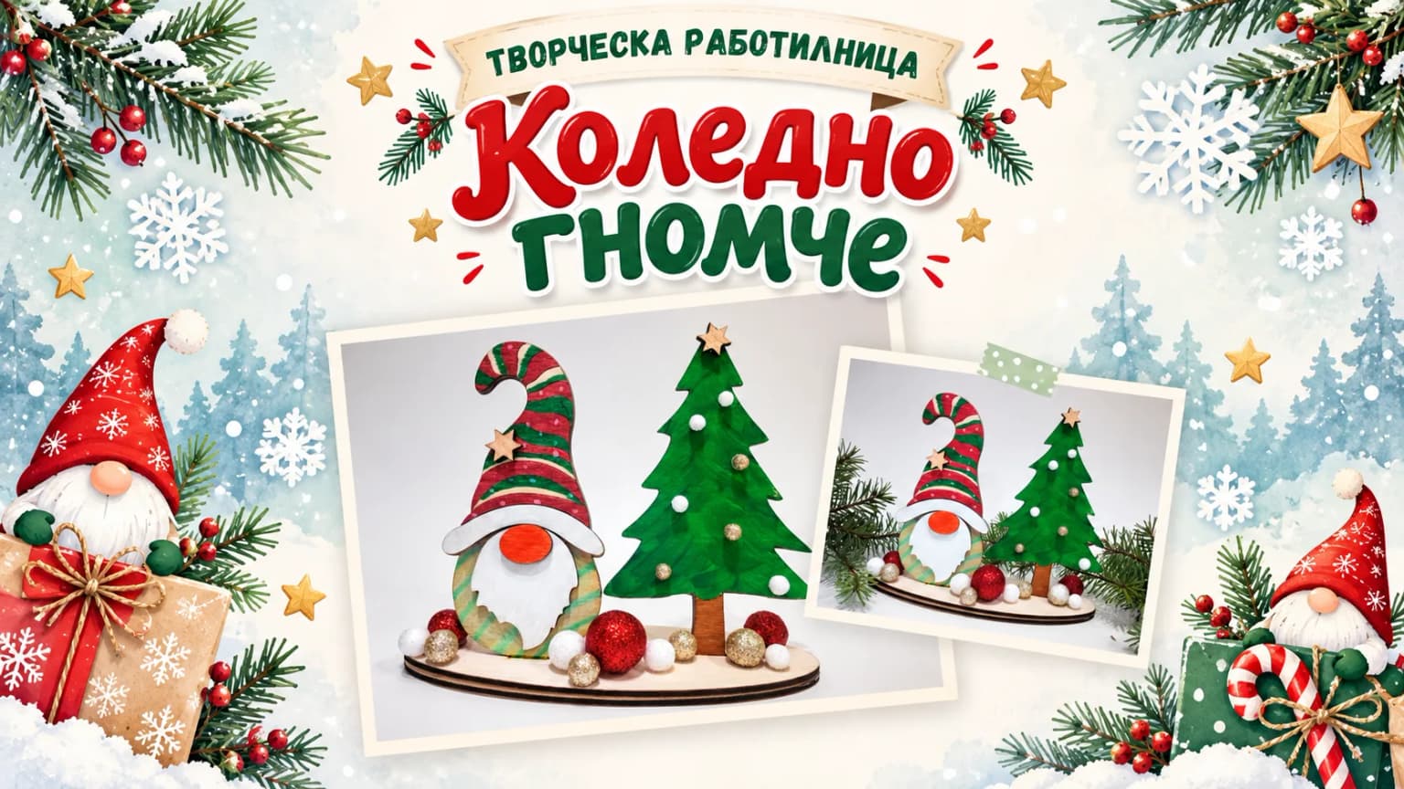 Коледно гномче - творческа работилница за деца
