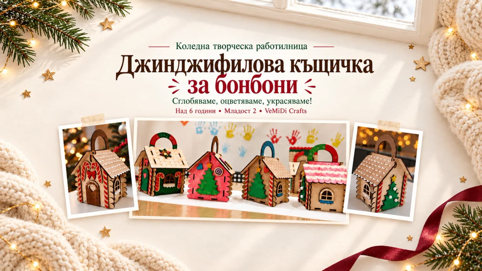 Джинджифилова къщичка за бонбони - коледна творческа работилница 🎄