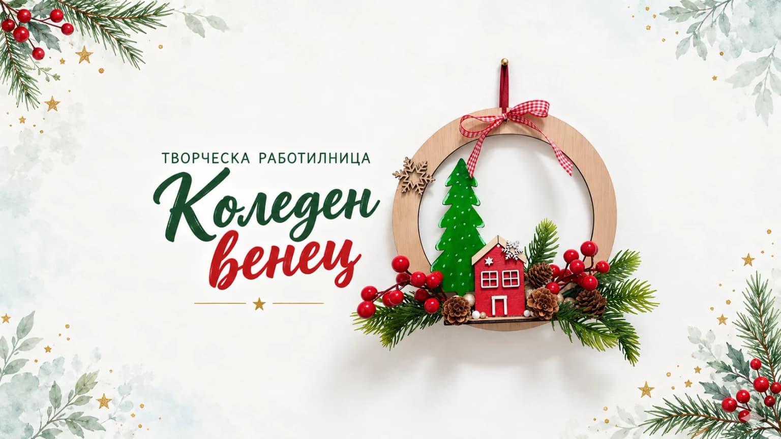 Коледен венец - творческа работилница
